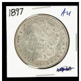 Coin 1897  Morgan Silver Dollar Almost Unc.
