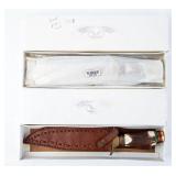 Knife Lot Of 2 Damascus Antler Handle Bowie Knives