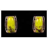 Jewelry Sterling Silver Green Stone Earrings