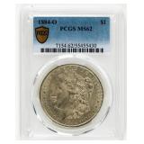 Coin 1884-O Morgan Silver Dollar PCGS MS62