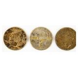 Coin (3) Peace Silver Dollars Good to Fine
