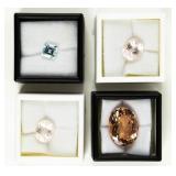 Lot of 4 Loose Morganite Gemstones