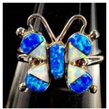 Jewelry Sterling Silver Butterfly Opal Ring