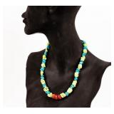 Jewelry Turquoise & Coral Beaded Necklace