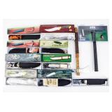 Knife Lot Of 11 Knives And Throwing Axe's In Box