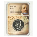 Coin 1957 Franklin Half Dollar NGC PF69