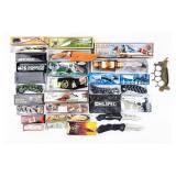 Knife Lot of 19 fixed , Folding knives & Knuckles