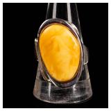 Jewelry Sterling Silver Amber Ring