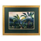 Framed Tropical Watercolor Painting by L Brezinski