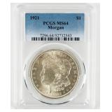 Coin 1921 Morgan Silver Dollar PCGS MS64