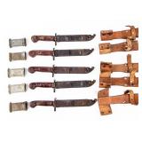 Knife Lot Of 5 AK Pattern Bayonets And Accessories