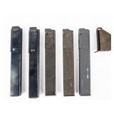 Magazine Lot Of 5, 3 Sten & 2 Grease-gun Magazines