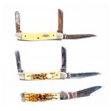 Knife Lot Of 3 Classic Case Folding Pocket Knives
