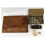 Large Lot HO Wood Case, Metal Part Case, Misc Part