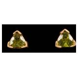 Jewelry 14kt Yellow Gold Green Stone Earrings