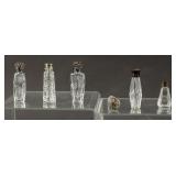 VTG Lot of 6 Perfume Bottles w / Sterling Silver