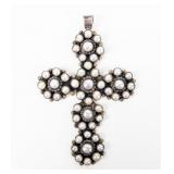 Jewelry Sterling Silver Pearl Cross Pendant
