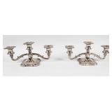 Set of 2 Silver-Plated Victorian Candelabras