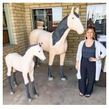 Large Set of Horses Yard Art!  Over 6 Feet Tall