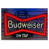 Vintage Neon Budweiser 'On Tap' Sign