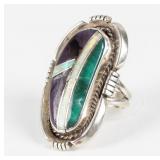 Jewelry Sterling Silver Opal & Malachite Ring