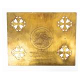 Antique Brass 'Holy Apostles' Church Lectern Plate