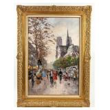 Framed Robert Lebron Paris Oil Painting