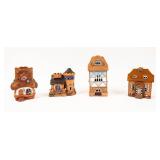 4 Handmade Lithuanian Ceramic Candle Holders