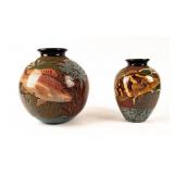 Lot of 2 Enmanuel Maldonado Ceramic Pottery Vase
