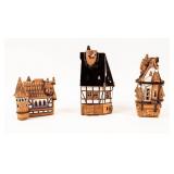 3 Handmade Lithuanian Ceramic Candle holders