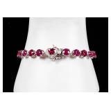 Jewelry Sterling Silver Ruby Tennis Bracelet