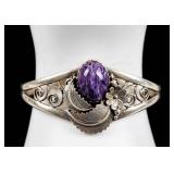 Jewelry Sterling Silver Charoite Cuff Bracelet