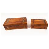 Two Vintage Cedar Wood Keepsake Boxes