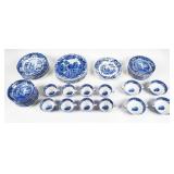 Lot of 61 Blue Italian Serving Dishes