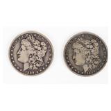Coin (2)  Morgan Silver Dollars  1889-O in VG