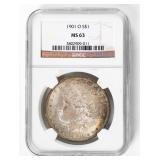 Coin 1901-O  Morgan Silver Dollar NGC  MS63