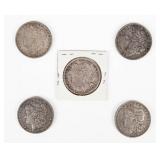 Coin (5)  Morgan Silver Dollars  1887-P, O & S