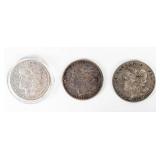 Coin (3)  Morgan Silver Dollars  1884 VF-XF