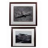 Lot of 2 B&W Aircraft Framed Prints