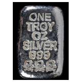 Coin 1 Troy Oz. .999 Silver Rough Cast Bar
