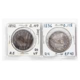 Coin (2) Bust Half Dollars 1832 & 1836