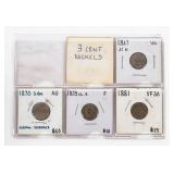 Coin 4 United States 3 Cent Nickels