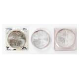 Coin (3) American Silver Eagles 2002, 2004 & 06
