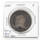 Coin 1795 Flowing Hair Half Dollar in Very Good*