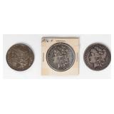 Coin (3) Morgan Silver Dollars 1892, 96 & 96-O