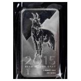 Coin 5 Troy Oz. .999 Silver 2015 Year of Goat