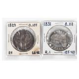 Coin (2) Bust Half Dollars 1829 & 1831