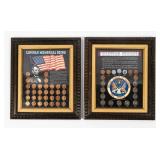 Coin (2) Framed Coin Sets Lincoln Cents & Wartime