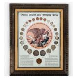 Coin Framed Set '20th Century Coins' With Silver
