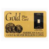 Coin 1 Gram .999 Fine Gold Bar